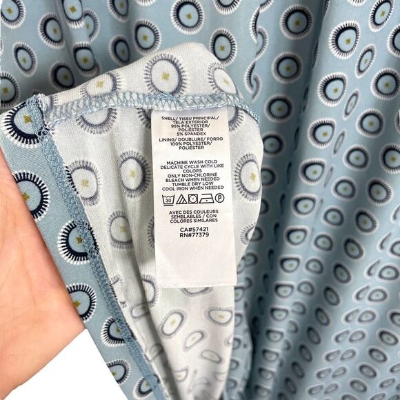 Ann Taylor Tie Neck dot Printed Dress Sz M Blue - Picture 6 of 6